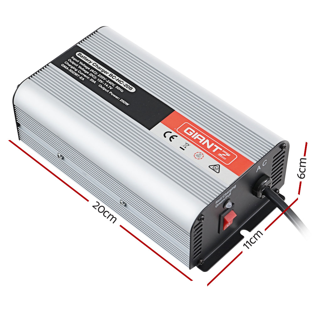 Batteries & Generators: Giantz 12V 20A Car Battery Charger Inverter 20 Amp ATV 4WD Boat Caravan