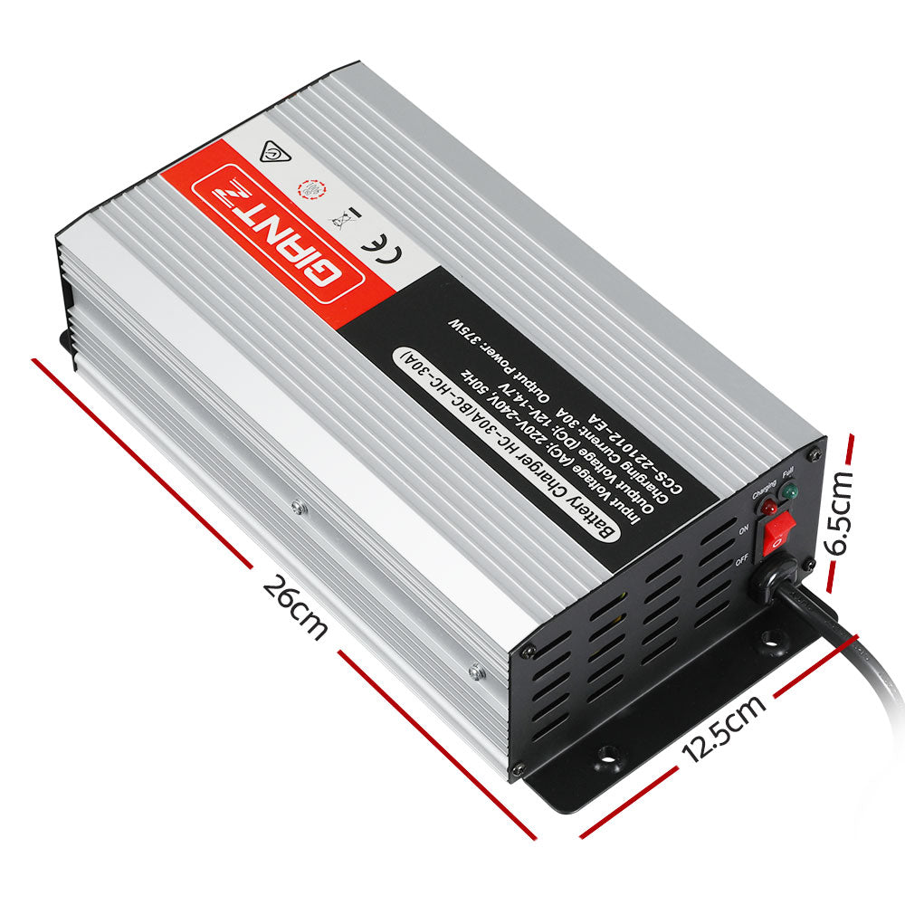 Batteries & Generators: Giantz 12V 30A Car Battery Charger 30Amp ATV 4WD Boat Caravan