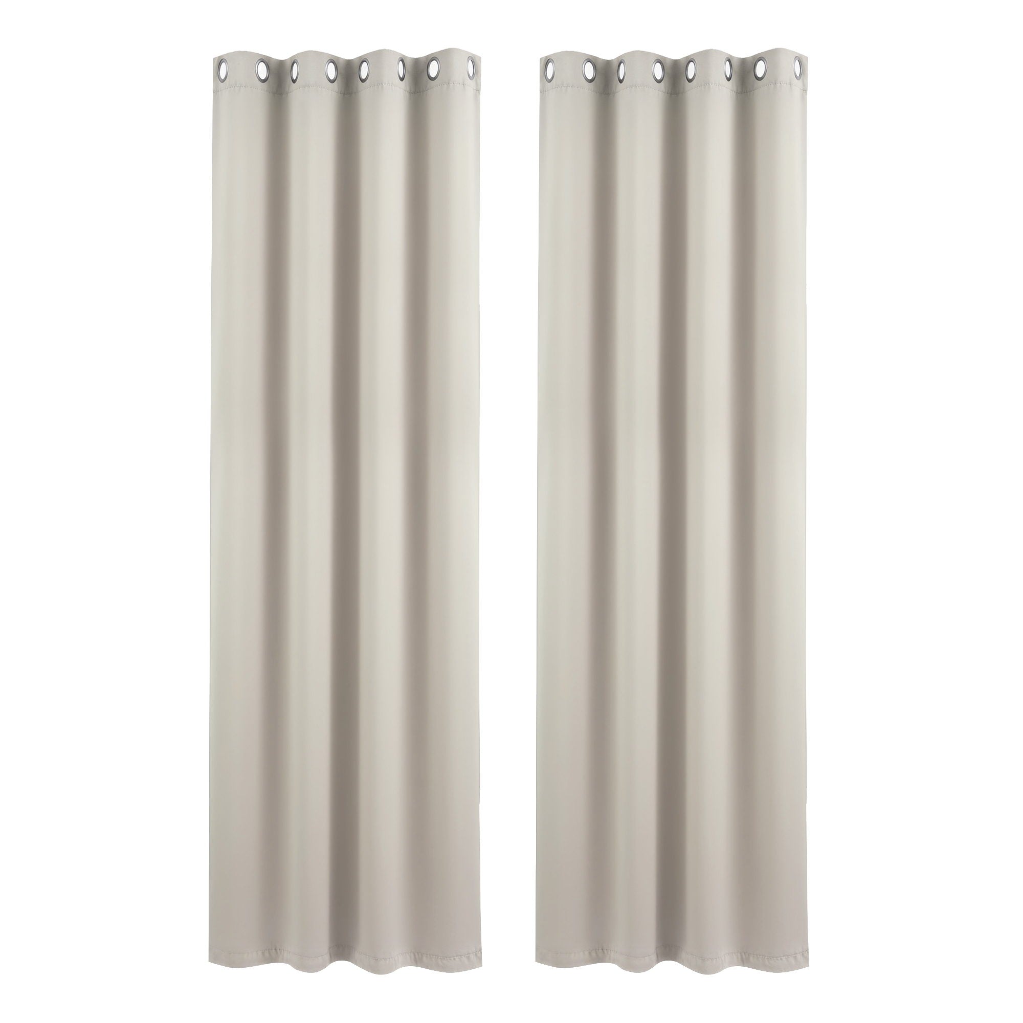 Artiss Blockout Curtains 2X 132x213cm Thermal Insulated Eyelet Drapes Beige
