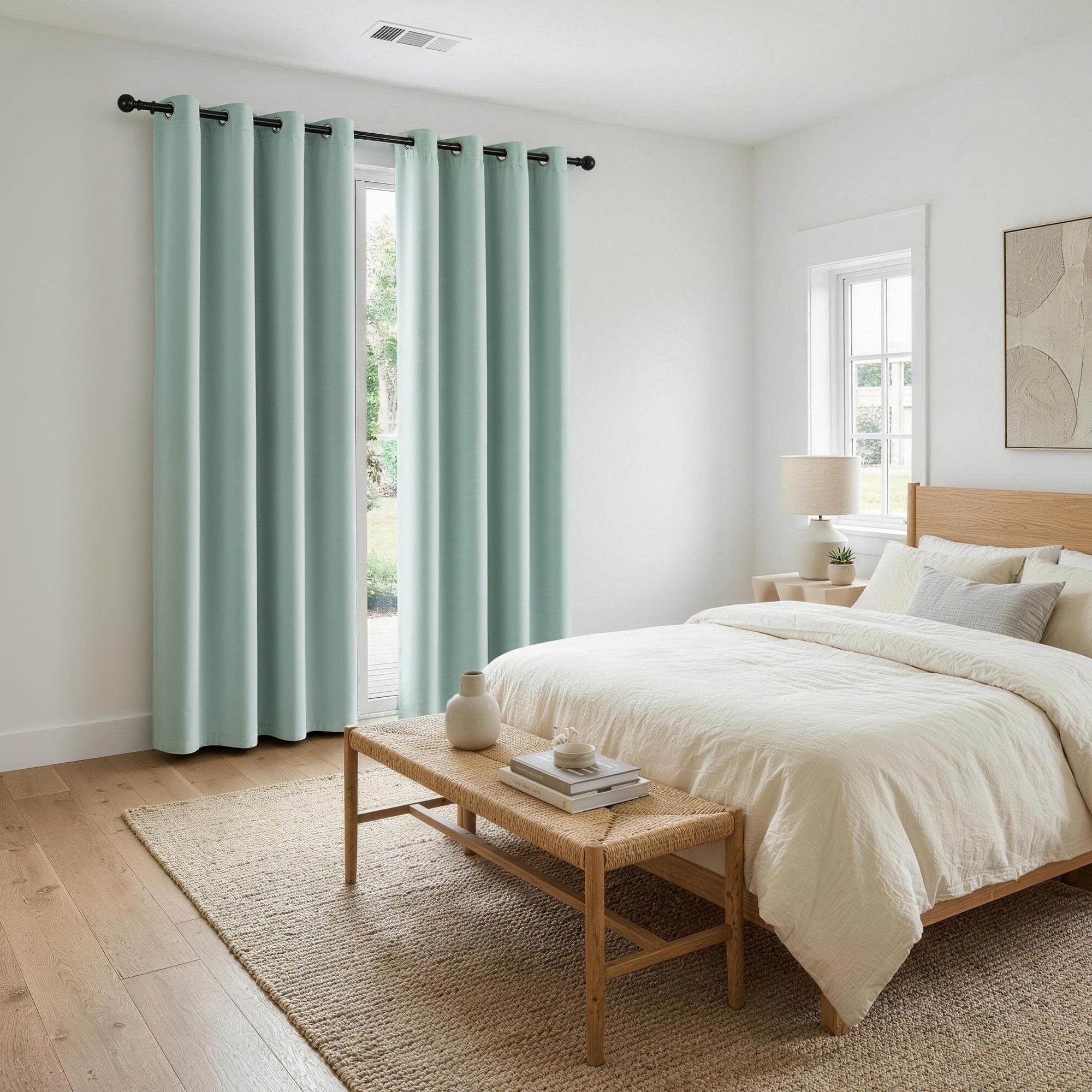 Artiss Blockout Curtains 2X 132x213cm Thermal Insulated Eyelet Drapes Green
