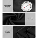 Curtains & Drapes: Artiss 2X Blockout Curtains Eyelet 240x230cm Black