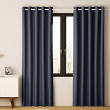 Curtains & Drapes: Artiss 2X Blockout Curtains Eyelet 240x230cm Charcoal