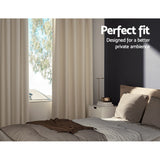 Curtains & Drapes: Artiss 2X Blockout Curtains Eyelet 300x230cm Beige