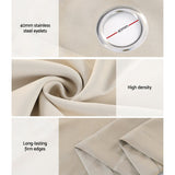 Curtains & Drapes: Artiss 2X Blockout Curtains Eyelet 300x230cm Beige