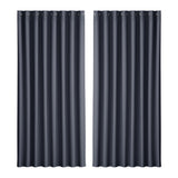 Curtains & Drapes: Artiss 2X Blockout Curtains Eyelet 300x230cm Charcoal