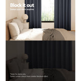 Curtains & Drapes: Artiss 2X Blockout Curtains Eyelet 300x230cm Charcoal