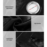 Curtains & Drapes: Artiss 2X Blockout Curtains Eyelet 240x230cm Black Shine