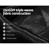 Curtains & Drapes: Artiss 2X Blockout Curtains Eyelet 300x230cm Black Shine