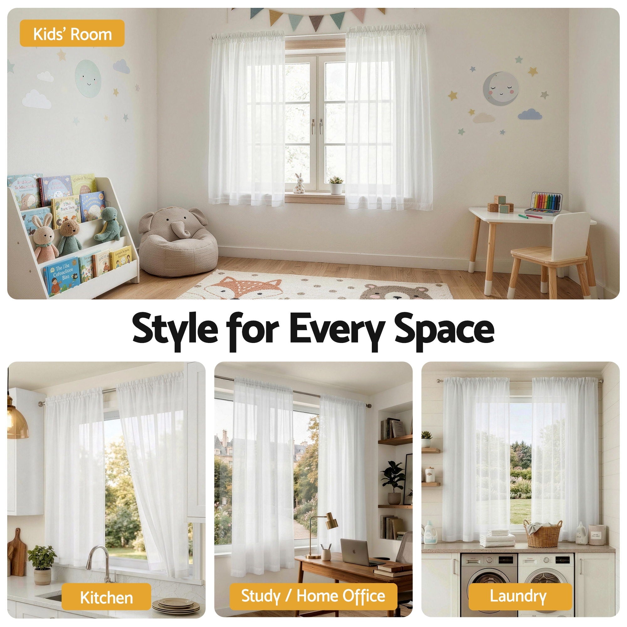Artiss Blockout Curtains 2X 132x160cm Light Filtering Window Drapes Rod Pocket