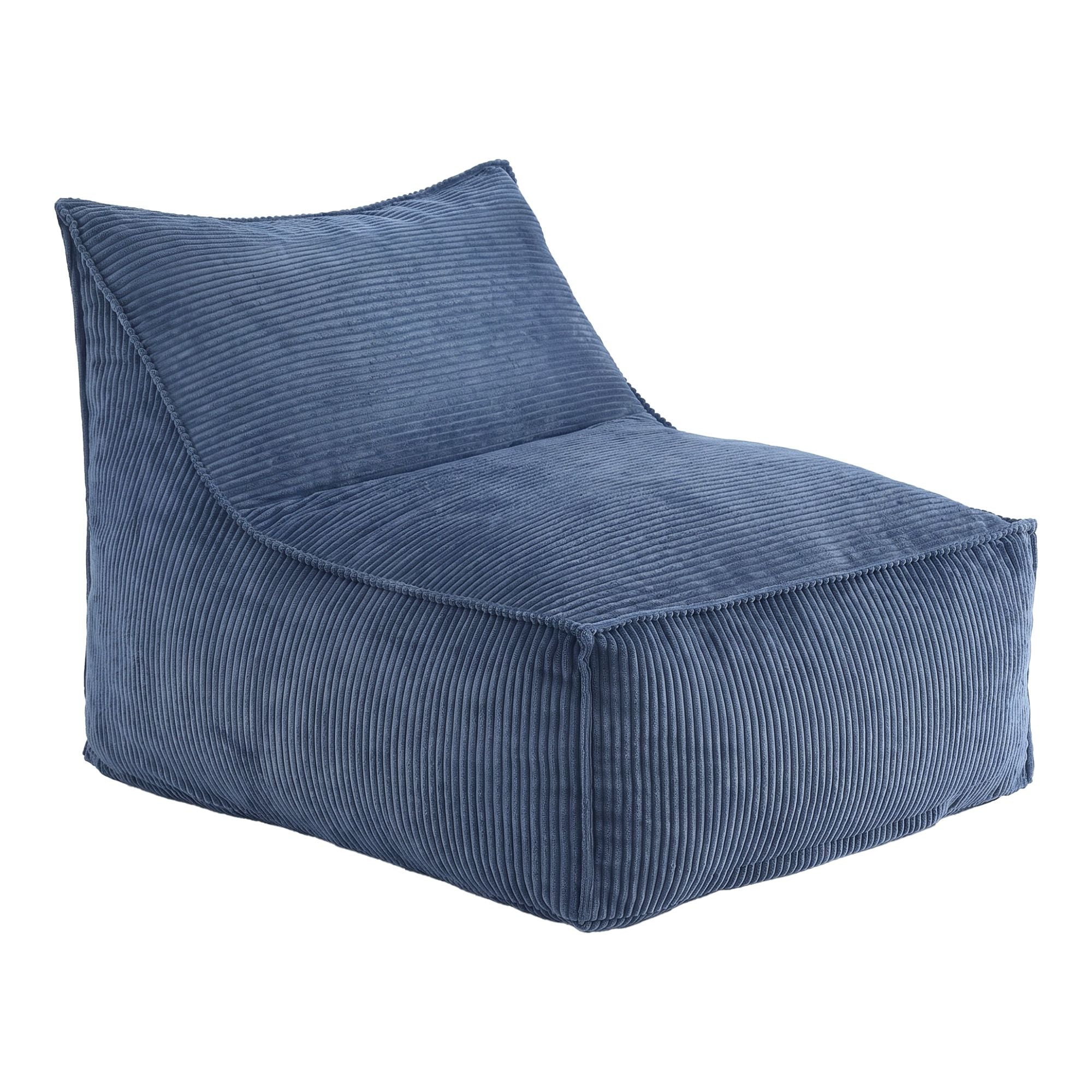Artiss Bean Bag Chair Cover (No Filler) Soft Corduroy Stuffed Animal Storage Bean Bag Cover for Adults, Washable Lazy Sofa Cover for Living Room Bedroom, Blue