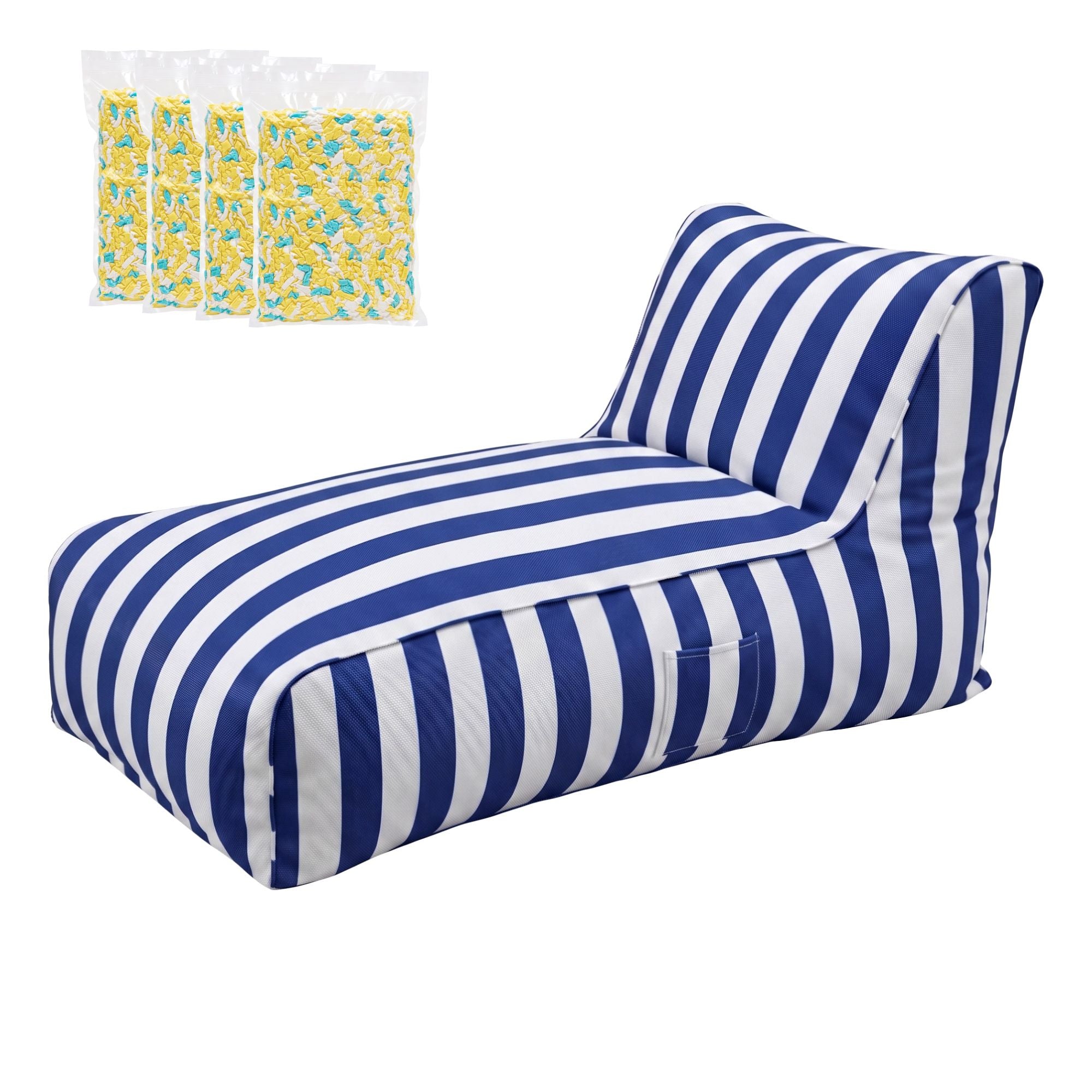 Artiss Outdoor Bean Bag Chair with Filler Splash-Proof Beanbag Lounge DIY Stuffed Animal Storage Bean Bag Washable for Patio Poolside Relaxing, Blue