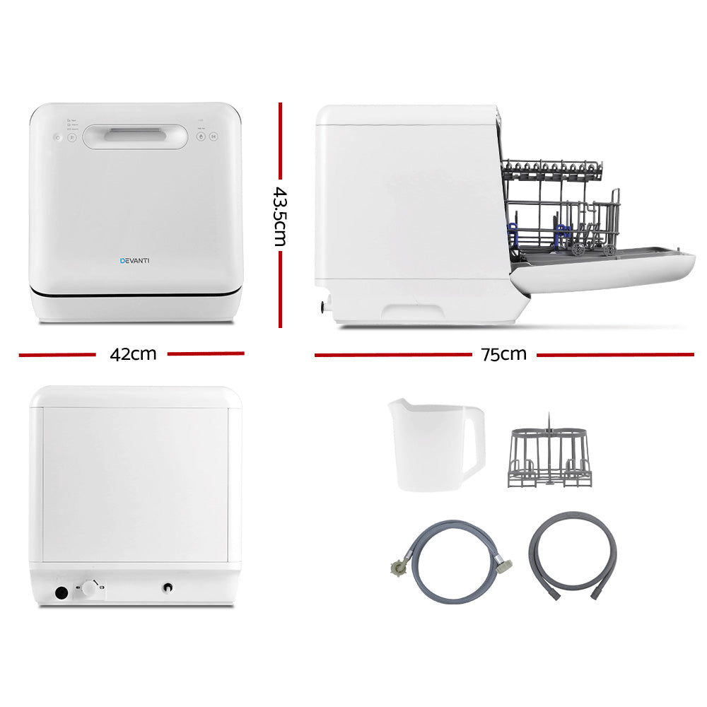 Dishwashers: Devanti 3 Place Settings Benchtop Dishwasher