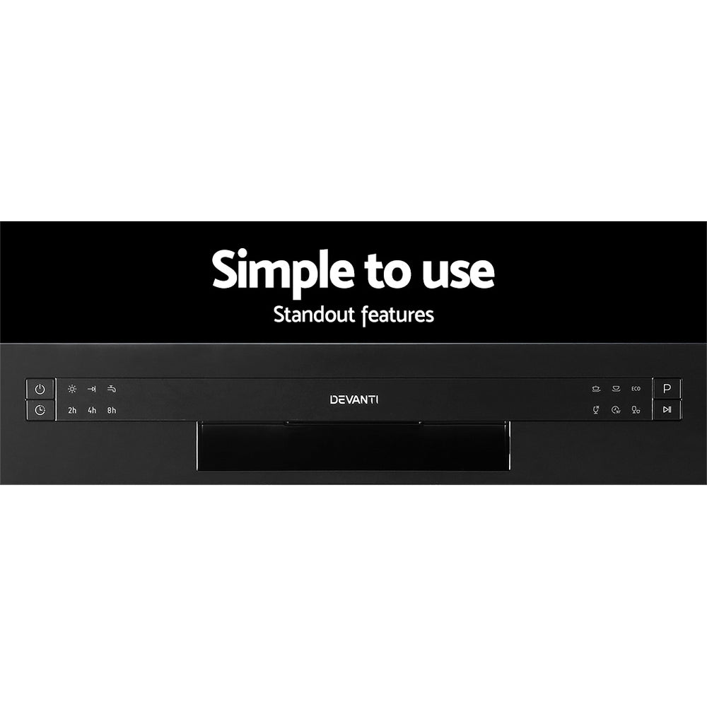 Dishwashers: Devanti 8 Place Settings Benchtop Dishwasher Black