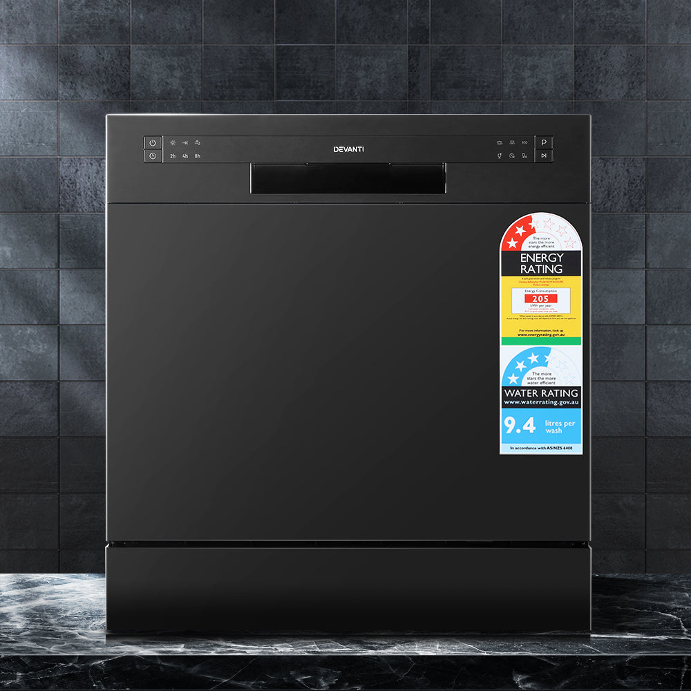 Dishwashers: Devanti 8 Place Settings Benchtop Dishwasher Black