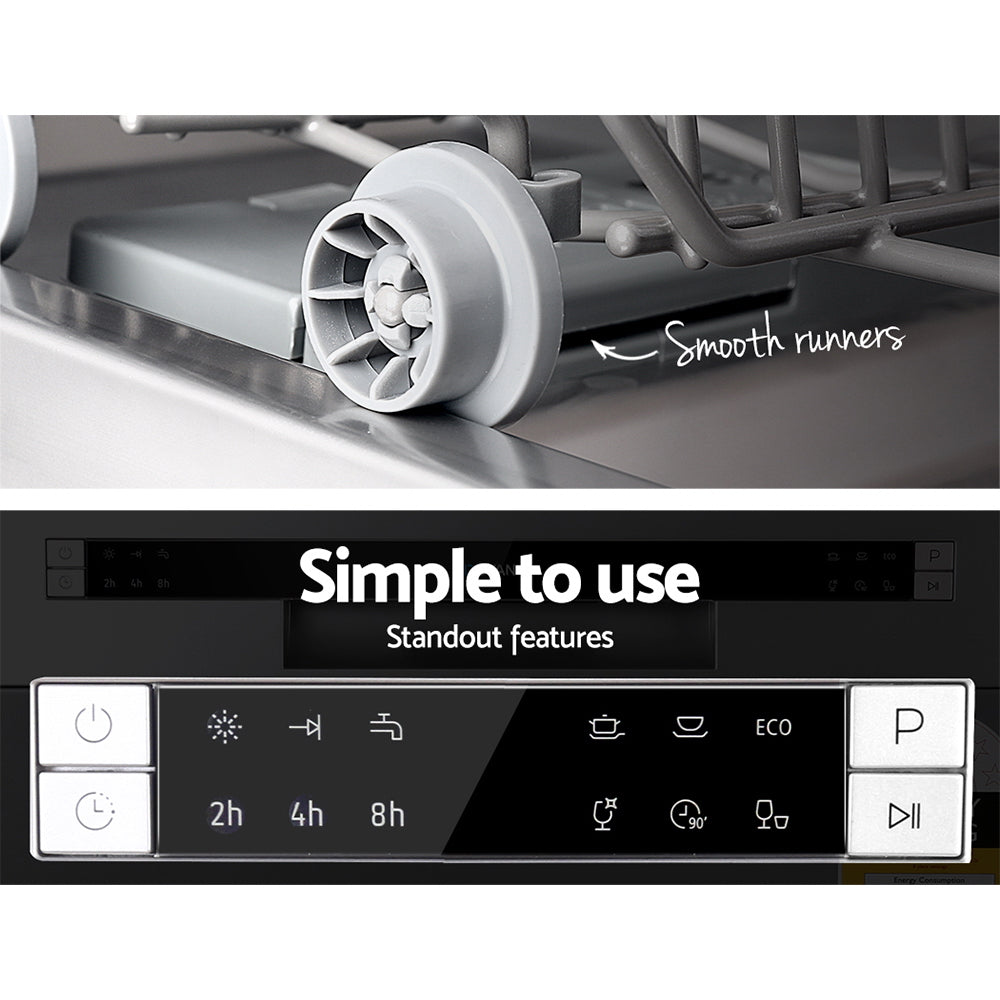 Dishwashers: Devanti 8 Place Settings Benchtop Dishwasher Sliver