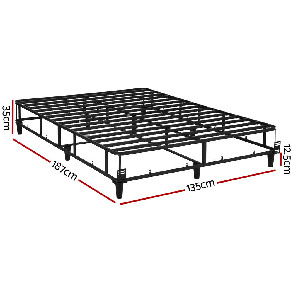 Beds & Bed Frames: Artiss Bed Frame Double Size Metal Grey MASON