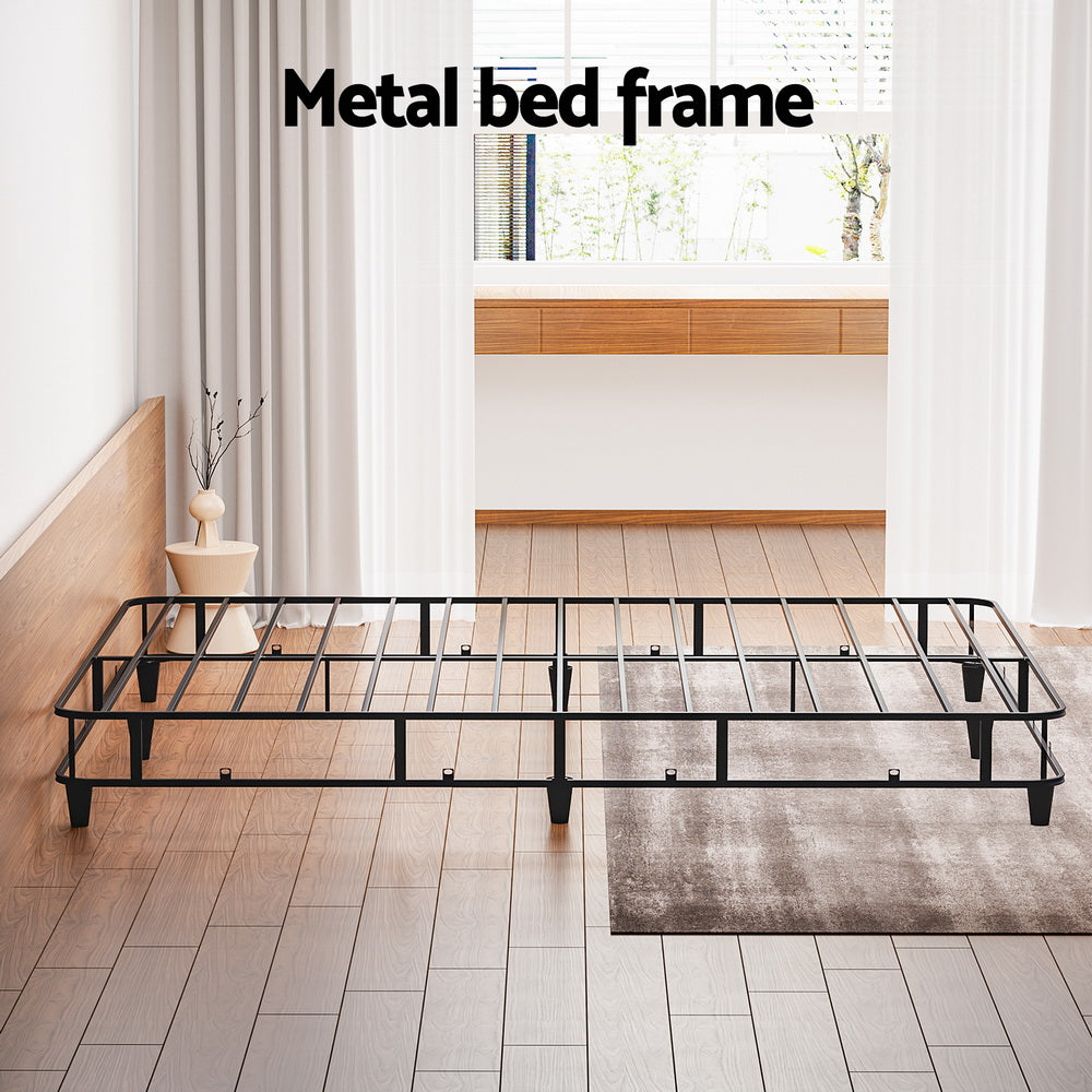 Beds & Bed Frames: Artiss Bed Frame Double Size Metal Grey MASON