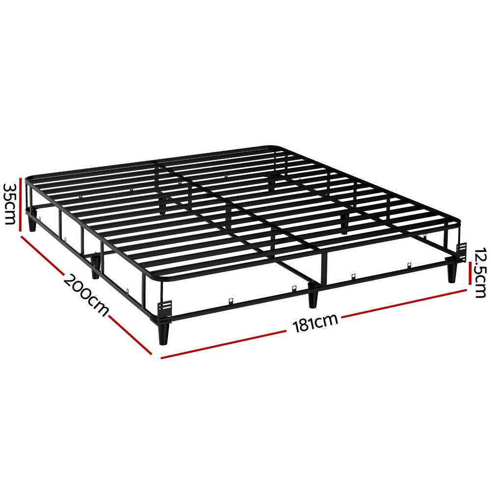 Beds & Bed Frames: Artiss Bed Frame King Size Metal Grey MASON
