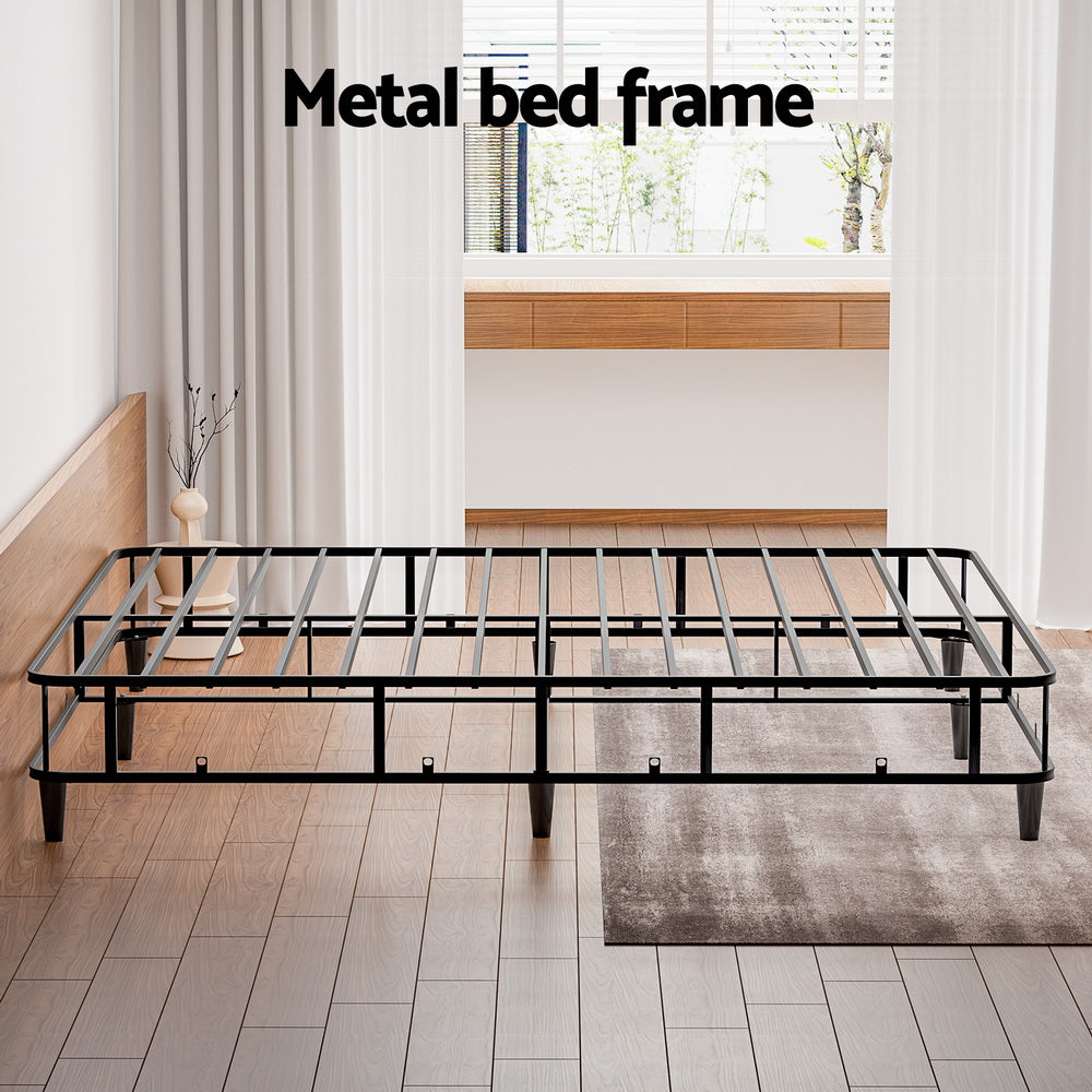 Beds & Bed Frames: Artiss Bed Frame King Size Metal Grey MASON
