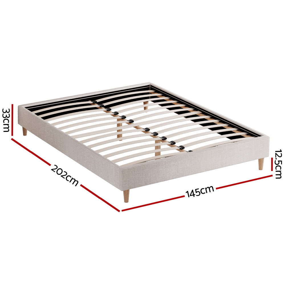 Beds & Bed Frames: Artiss Bed Frame Double Size Beige ZORA