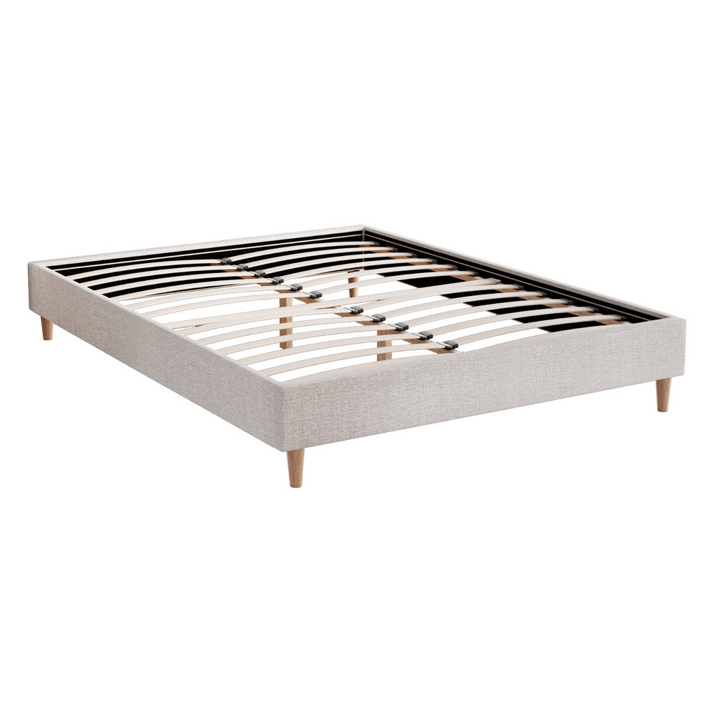 Beds & Bed Frames: Artiss Bed Frame Queen Size Beige ZORA