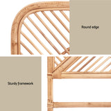 Artiss Bed Headboard Double Bedhead Rattan - FRED Pine