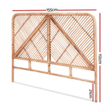 Headboards: Artiss Bed Headboard Queen Bedhead Rattan - FRED Pine