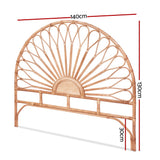 Artiss Bed Headboard Double Bedhead Rattan - MARI Pine