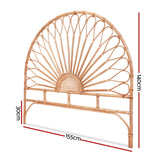 Headboards: Artiss Bed Headboard Queen Bedhead Rattan - MARI Pine