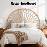 Headboards: Artiss Bed Headboard Queen Bedhead Rattan - MARI Pine