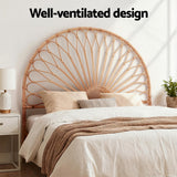 Headboards: Artiss Bed Headboard Queen Bedhead Rattan - MARI Pine
