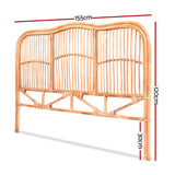 Headboards: Artiss Bed Headboard Queen Bedhead Rattan - NERO Pine
