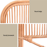 Headboards: Artiss Bed Headboard Queen Bedhead Rattan - NERO Pine