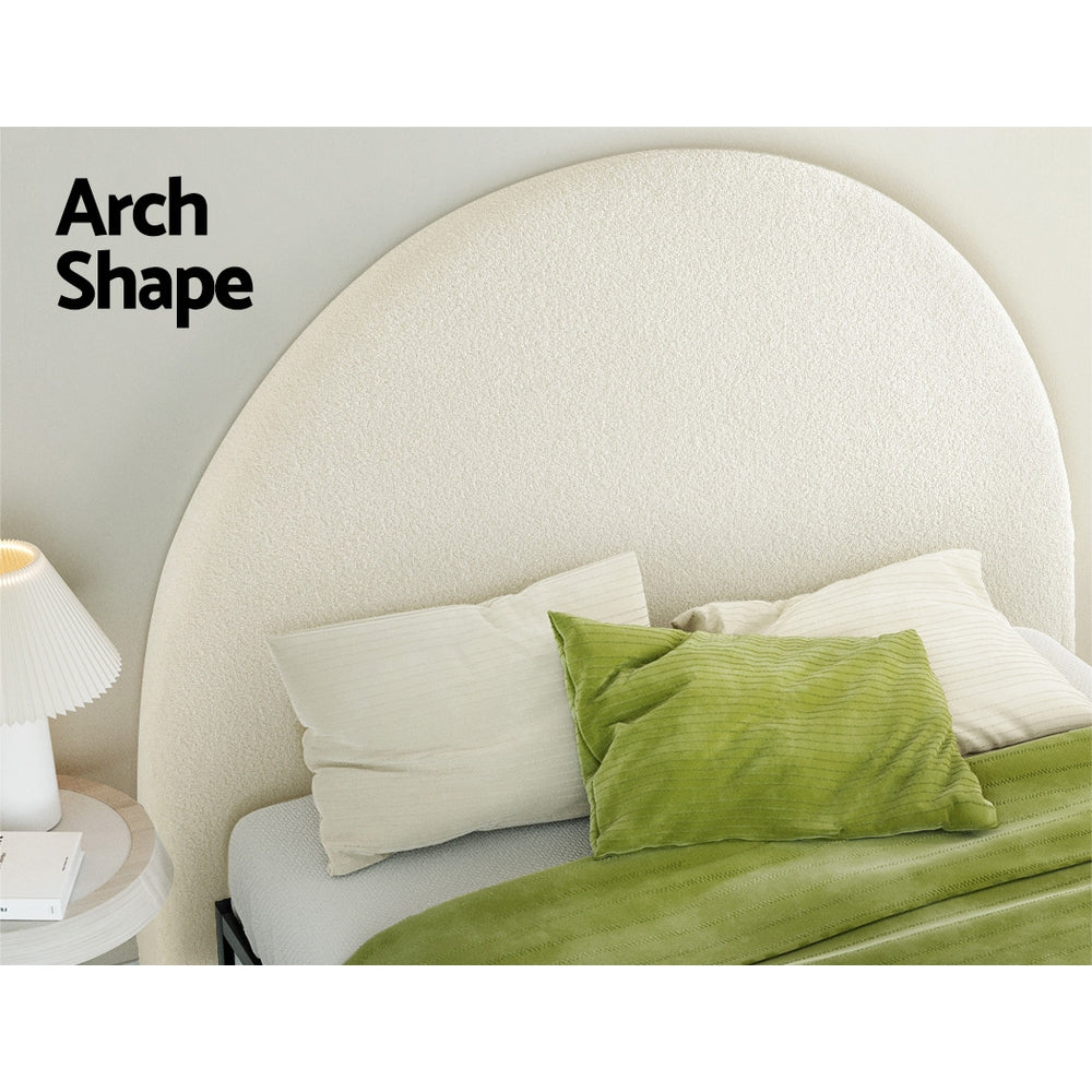 Beds & Bed Frames: Artiss Bed Head Headboard Bed Frame Double Boucle - GREI White