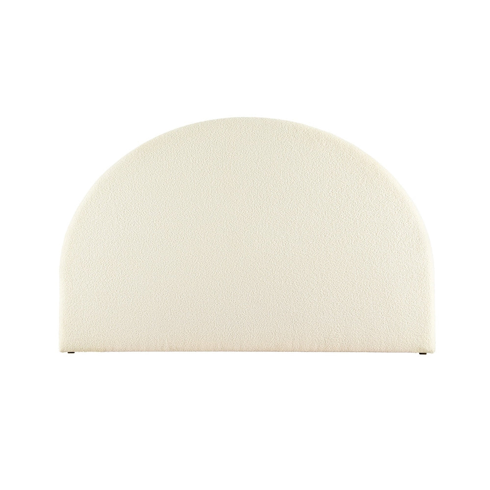 Headboards: Artiss Bed Head Headboard Bed Frame King Boucle - GREI White