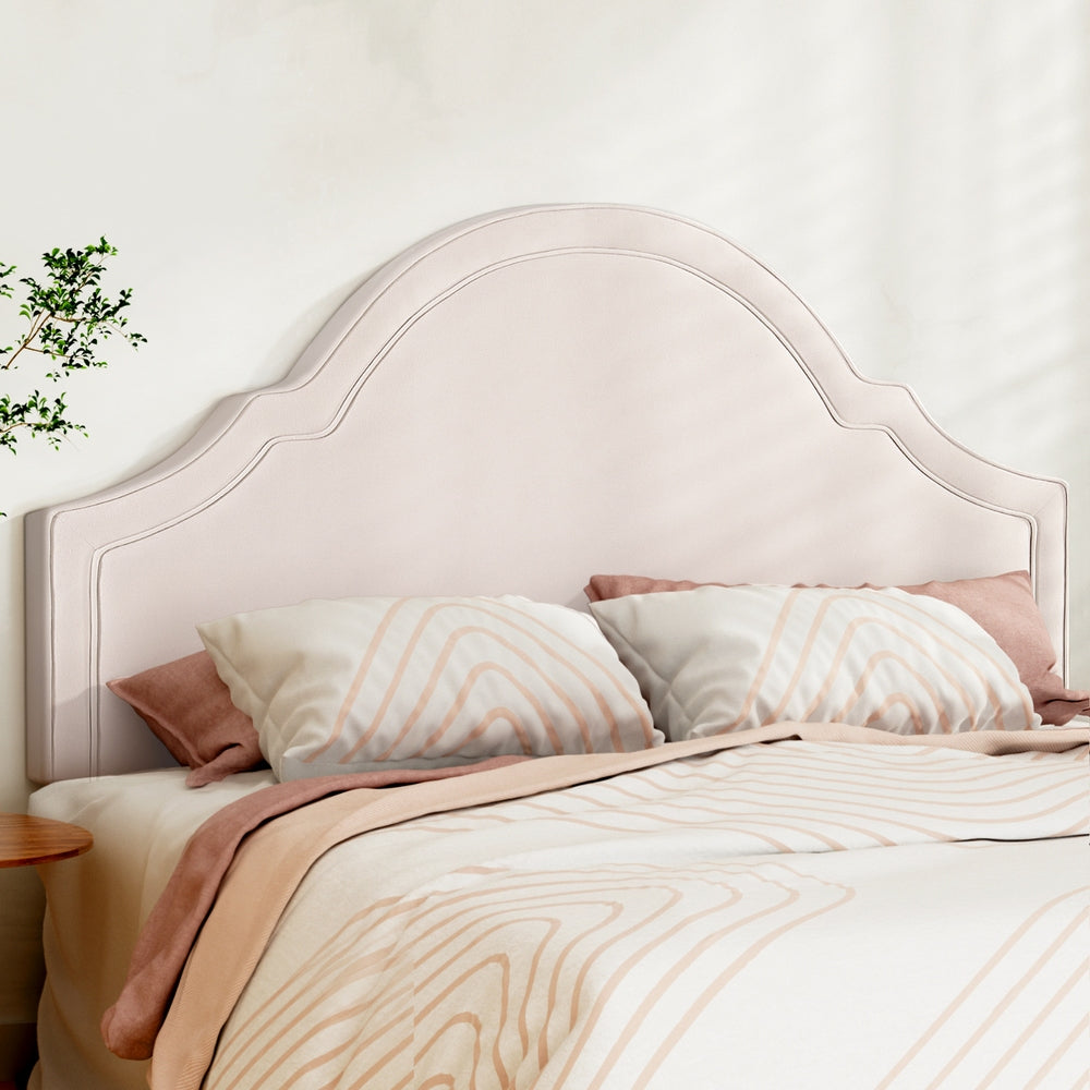 Headboards: Artiss Bed Frame Bed Head Headboard King Velvet IRIS Beige