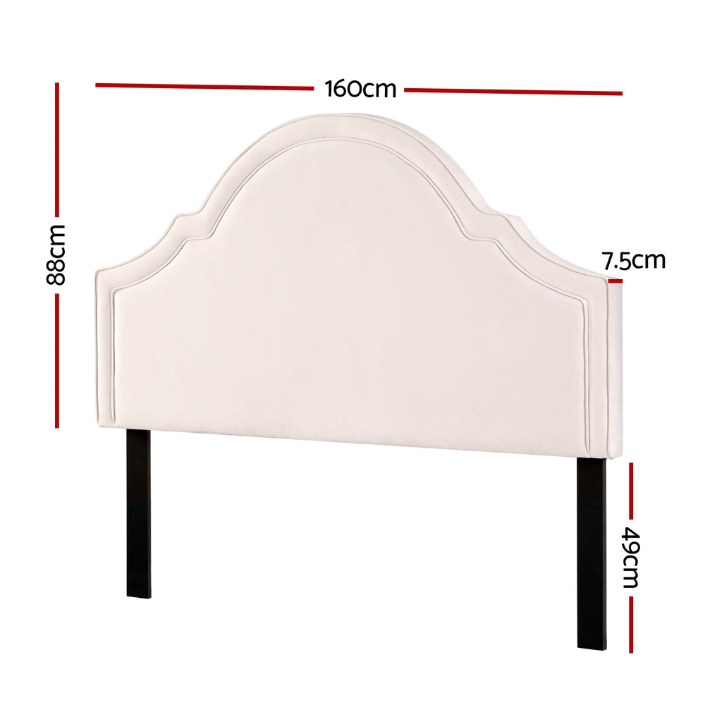Headboards: Artiss Bed Frame Bed Head Headboard Queen Velvet IRIS Beige