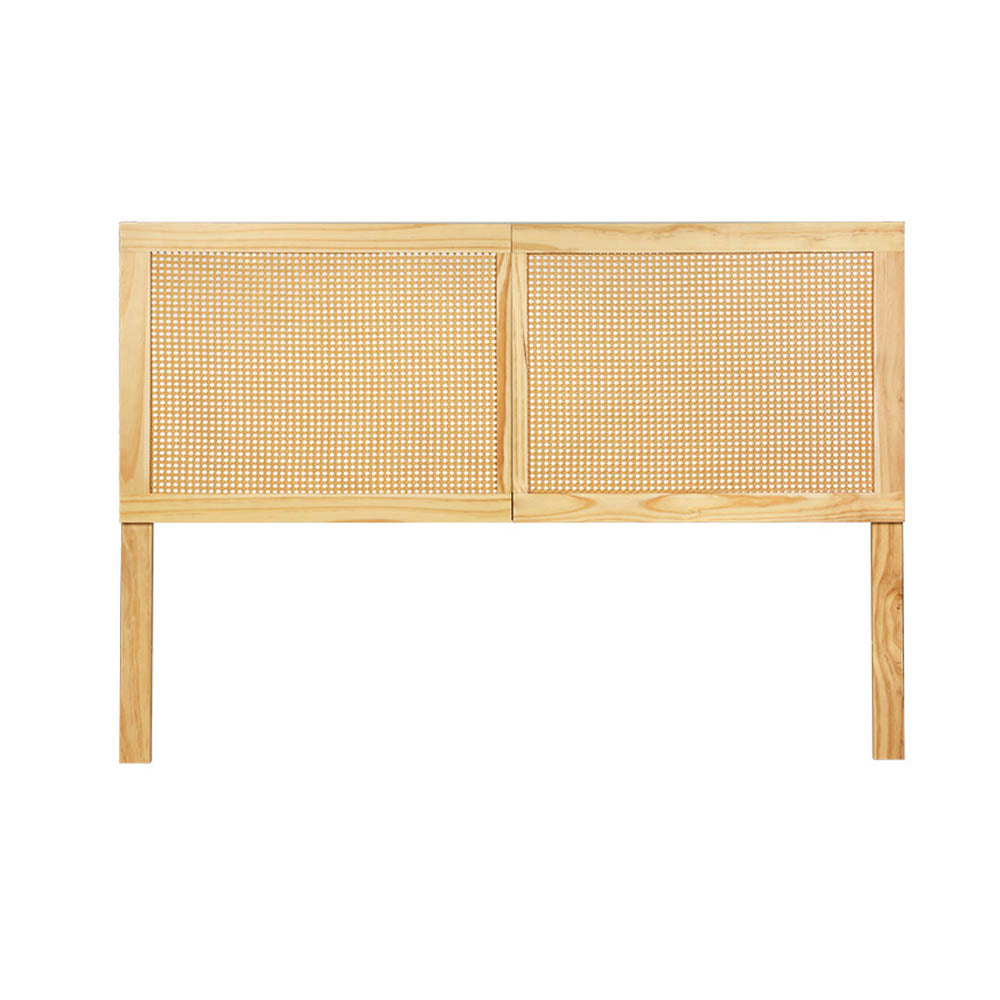 Beds & Bed Frames: Artiss Bed Head Headboard Double Rattan - RIBO Pine