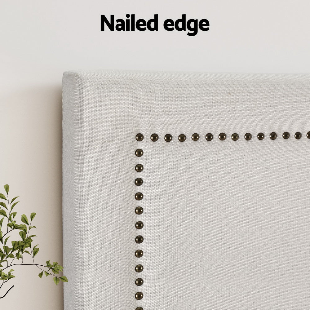 Headboards: Artiss Bed Frame Bed Head Headboard Queen Fabric - RIVE Beige