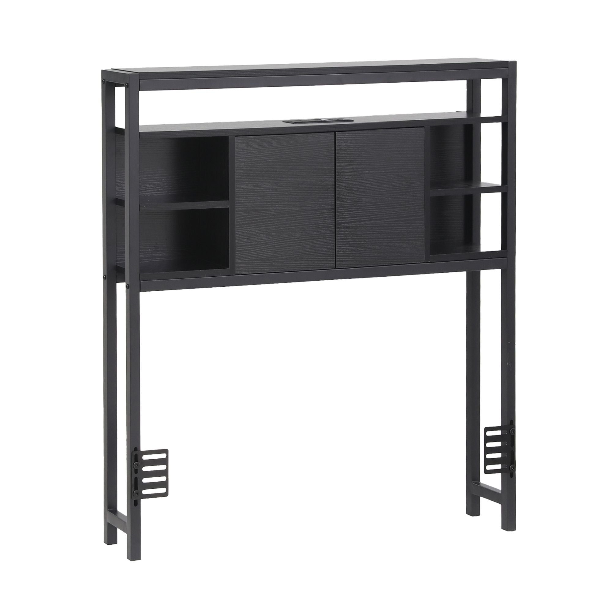 Artiss Bed Headboard King Single Storage Bedhead Charging Station Black