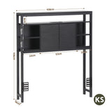 Artiss Bed Headboard King Single Storage Bedhead Charging Station Black
