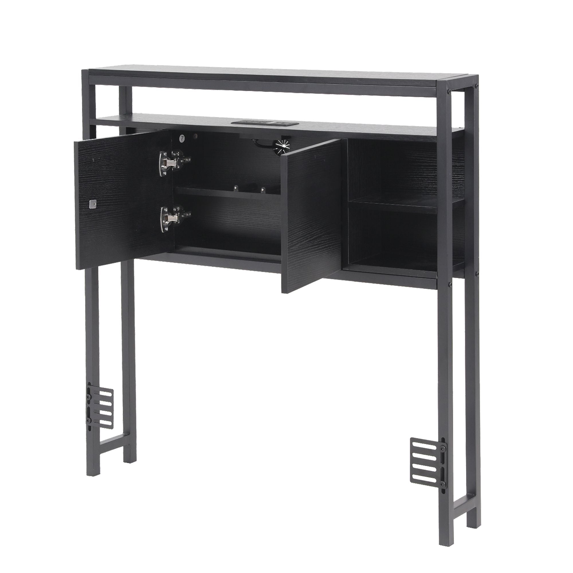 Artiss Bed Headboard King Single Storage Bedhead Charging Station Black