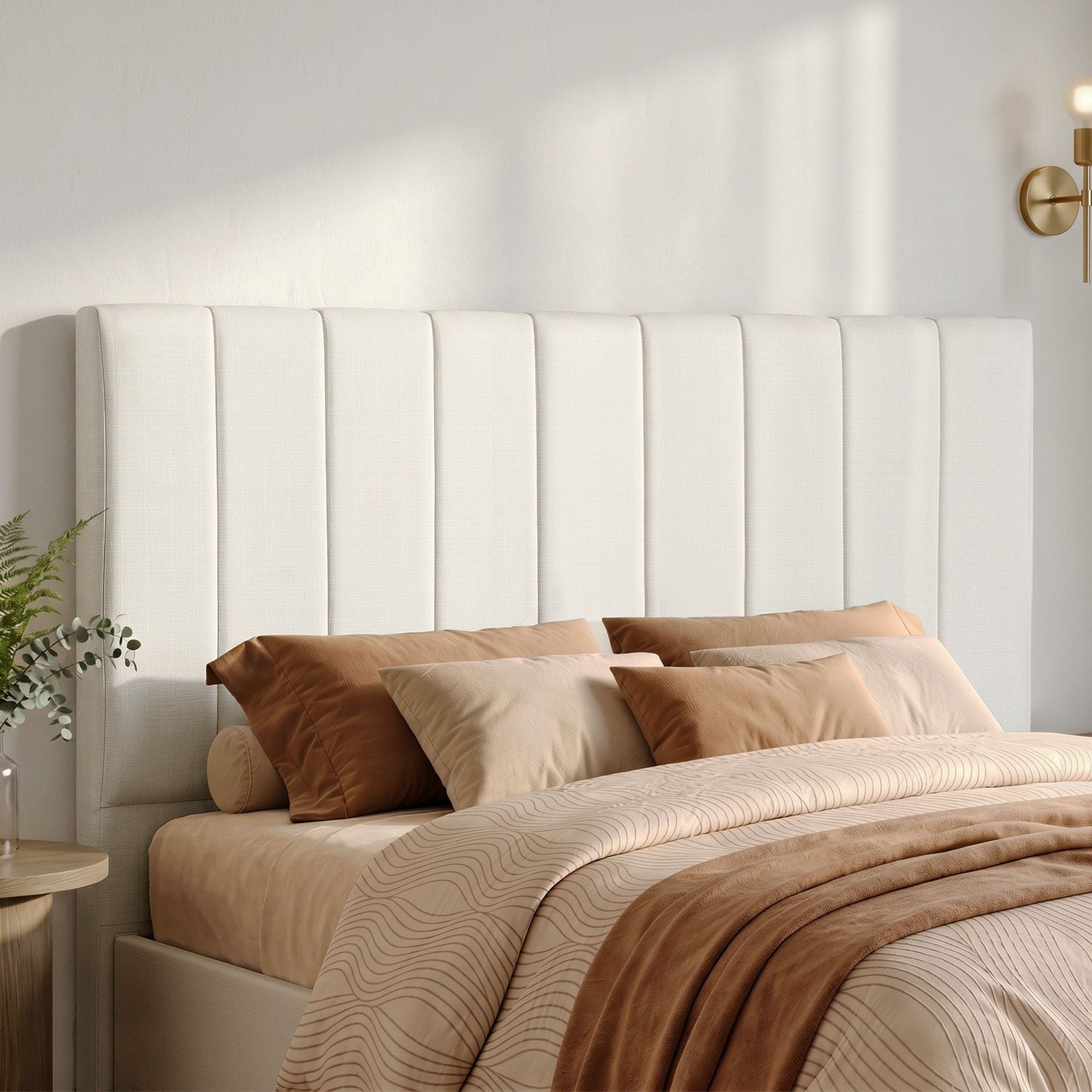 Artiss Bed Head Headboard Queen Linen 153CM - Beige