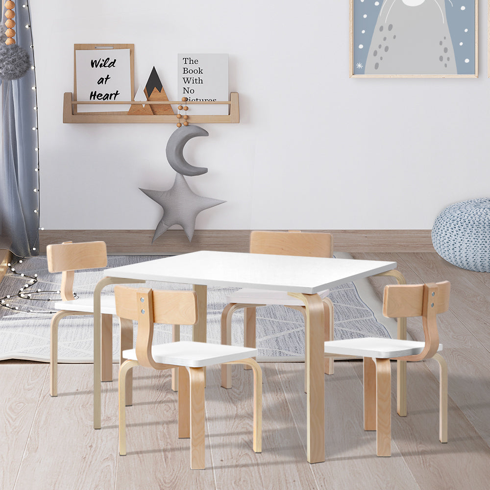 Pretend Play: Keezi 5PCS Kids Table and Chairs Set Activity Toy Play Desk
