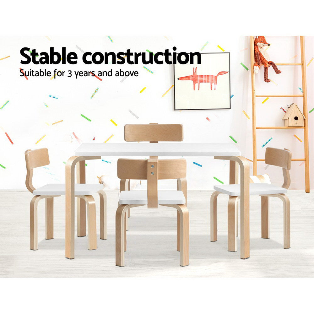 Pretend Play: Keezi 5PCS Kids Table and Chairs Set Activity Toy Play Desk