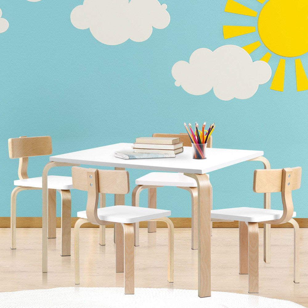Pretend Play: Keezi 5PCS Kids Table and Chairs Set Activity Toy Play Desk