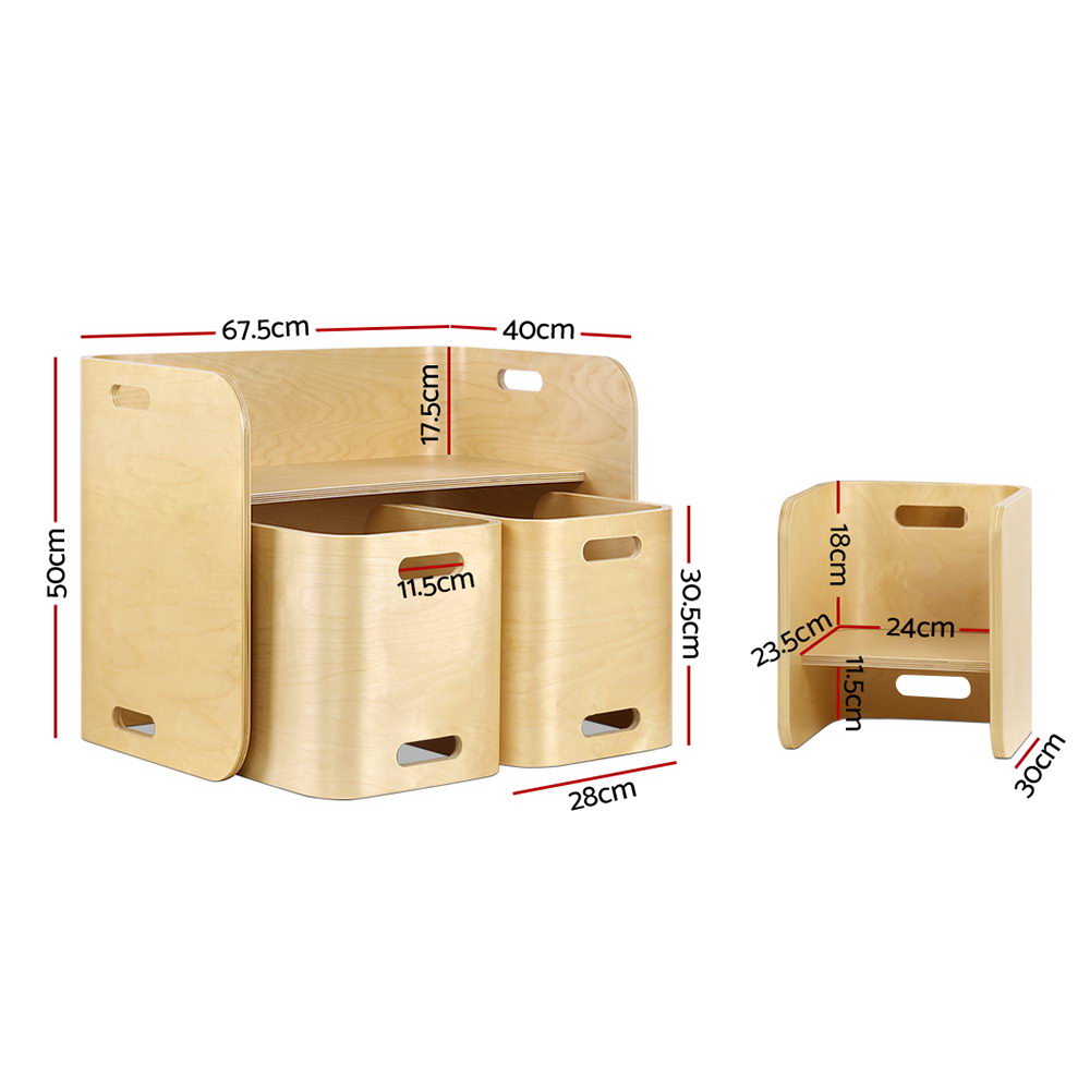 Kid's Tables, Chairs & Seats: Keezi 3PCS Kids Table and Chairs Set Multifunctional Storage Desk