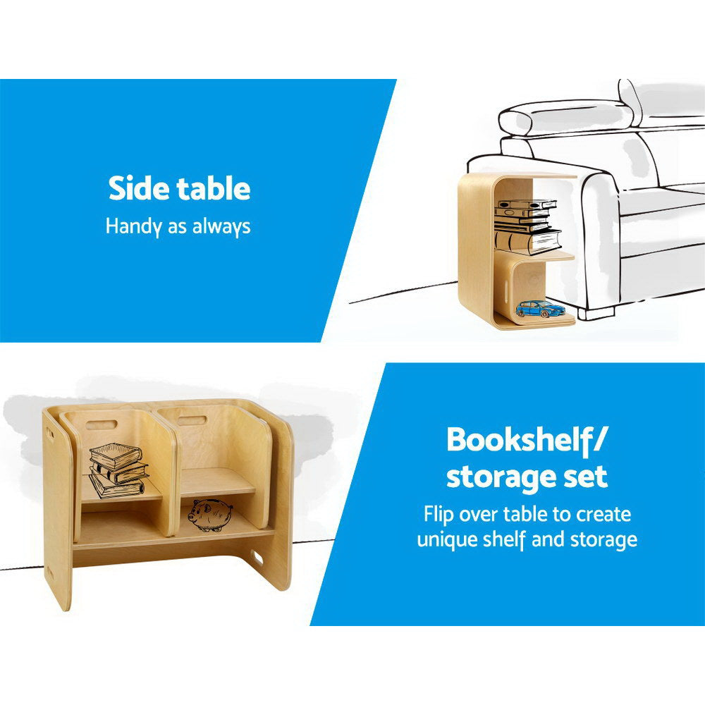 Kid's Tables, Chairs & Seats: Keezi 3PCS Kids Table and Chairs Set Multifunctional Storage Desk