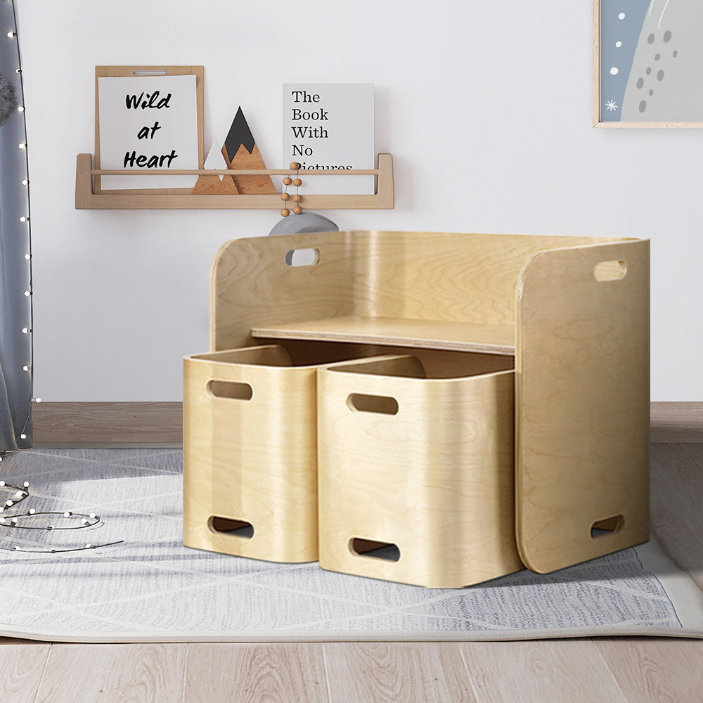 Kid's Tables, Chairs & Seats: Keezi 3PCS Kids Table and Chairs Set Multifunctional Storage Desk