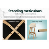 Table & Bar Stools: Artiss 4x Bar Stools Padded Leather Wooden Beige